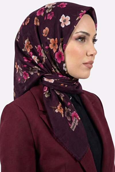 hadiora وشاح نسائي مزين بنقشة زهور البرقوق