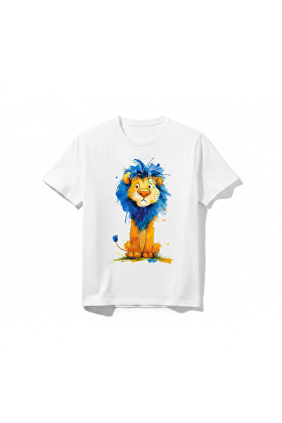 URBANTRENDSTORE Lion Themed Unisex Girls' Boys' Cycling Round Neck Basic Shor...