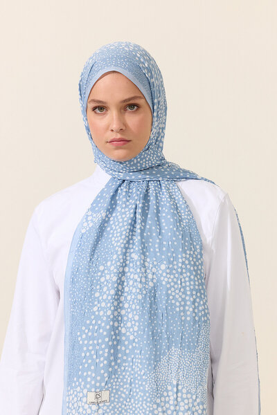 cs camellia scarf Elegance Kraş Şal - Albastru