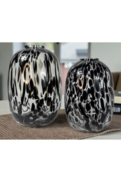 Savita Home CA-113 Siyah Leopar Vazo Set Dekoratif Vazo Şık Modern Ev Aksesua...
