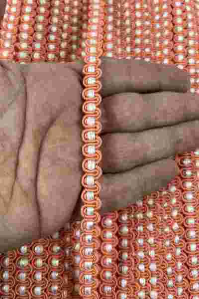 Hobigram Yavruağzı White Nora Premium Chain Form Woven Decorative Ribbon – 5 ...