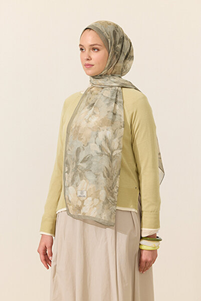 cs camellia scarf Αβελίνε Μαλακό Βαμβακερό Σάλι - Τσάγκλα