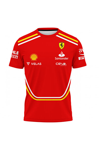 OEM Tricou barbati Charles Leclerc Ferrari F1 , maneca scurta multicolor D117