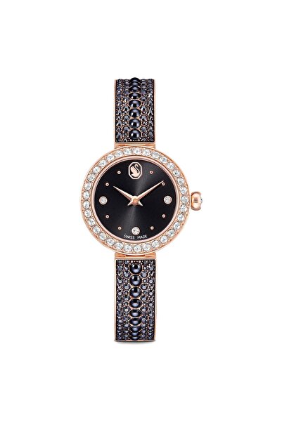 Swarovski Matrix pearl Bangle Saat İsviçre Üretimi Kristal Bileklik Siyah Pem...