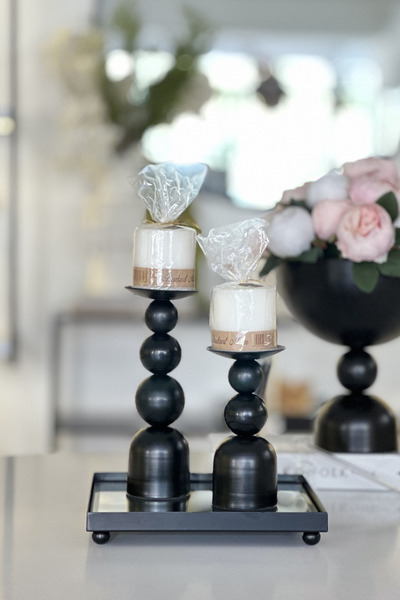 Shura Homeware Aris Mumluk Metal Siyah Mumluk Ev Dekorasyonu
