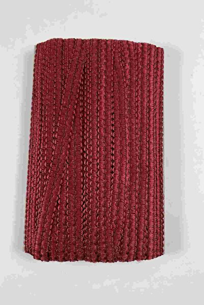 Hobigram Bordo Loopera Dense Knit Kabartmalı Dekoratif Şerit – Premium El İşi Süsleme 1 Metre