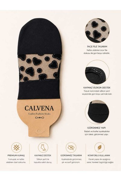 Calvena Tulle Patterned Socks