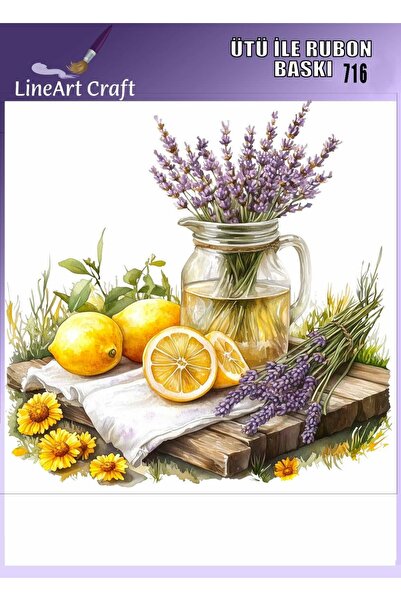 LİNEART Ütü İle Yapışan Rubon Transfer Baskı Ahşap & Kumaş Transfer No:RB716-...