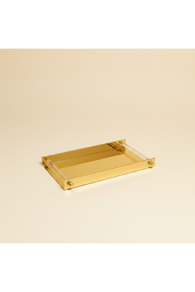 ottolamp Gold Decorative Tray – Metal & Plexi Presentation Tray 30X15 cm
