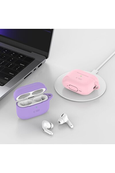 Tech-Protect Case Silicone Hook Apple Airpods Pro 1 / 2 Cafe Latte