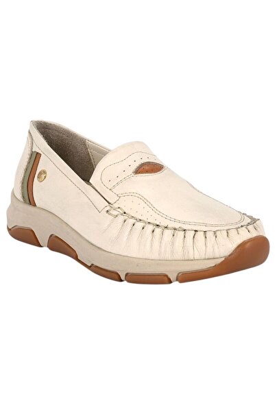 Mammamia D26Ya-3565-B Cream Women's Comfort Leather Shoes
