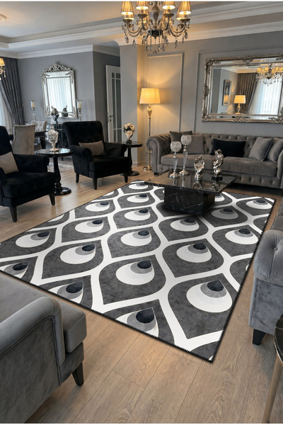 Rugs Modern Halı Sdt Navy Blue Drop Patterned Modern Woven Base Decorative Ca...