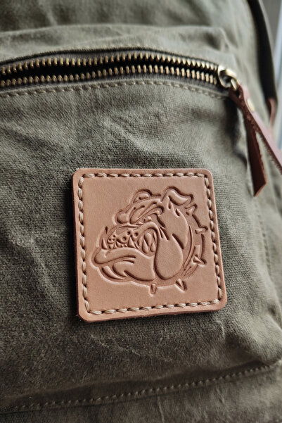 5 Adet Bulldog Köpek Silueti Sıcak Baskı Suni Deri Yama - 3x3 cm Dekoratif Arma
