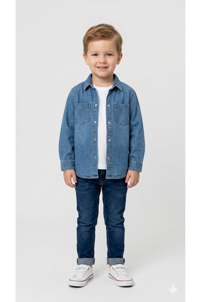 ADA YILDIZ KİDS Baby Boy Long Sleeve Light Blue Shirt 1/7 Years