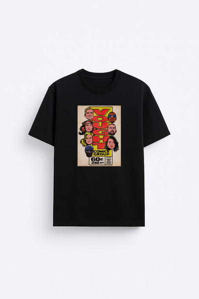 AYDESİGN Tricou unisex alb cu imprimeu The Boys, cu gâtul tip crew neck