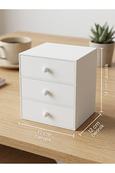 Pienar PJO-10 3 Çekmeceli Takı Organizer Kutusu | Masaüstü Düzenleyici | Deko...