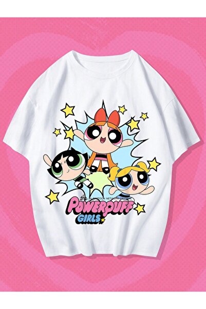 Vordevia Μπλουζάκι Powerpuff Girls με στάμπα από βαμβάκι σε μεγάλο μέγεθος