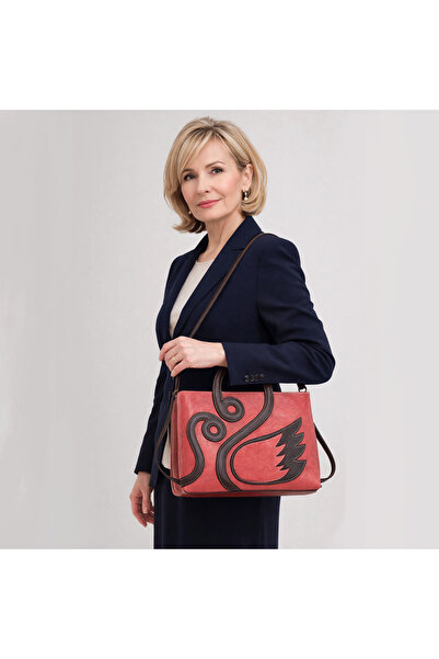 PriStyle Geanta Premium pentru Dama din Piele Naturala, Design Elegant cu Leb...