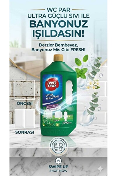 Walent Wcpar 1000 GR Ultra Güçlü Sıvı Fresh Duşakabin Derz Fayans Klozet Temizleyici