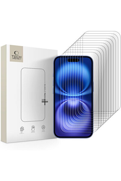 Tech-Protect Folie PACHET 10 IPHONE 15 / 15 PRO / 16 TRANSPARENT