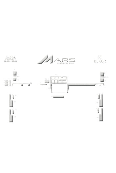Marscockpitdesign سكودا فافوريت 1989-1995 وحدة التحكم - توربيدو 46 قطعة