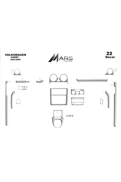 Marscockpitdesign غطاء كونسول توربيدو لفولكس فاجن كادي 2004-2009 22 قطعة