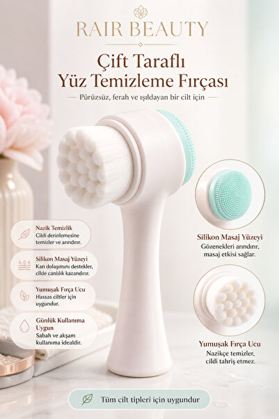 RAİR BEAUTY Siyah Nokta Giderici Çift Taraflı Yüz Temizleme Fırçası Çekiç Fırça