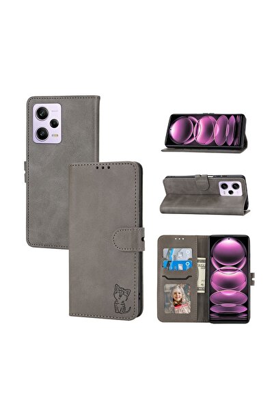 LC.IMEEKE Calf Texture Θήκη Πορτοφόλι Grey (Xiaomi Redmi Note 12 5G/Poco X5 5G)