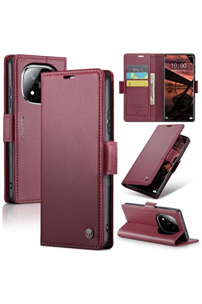 Caseme 023 Luminus Θήκη Πορτοφόλι Wine Red (Xiaomi Redmi Note 14 Pro 5G/Poco ...