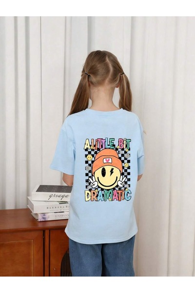 SVART WEAR تي شيرت للأطفال والمراهقين مطبوع عليه Little Bit Dramatic، مصنوع م...