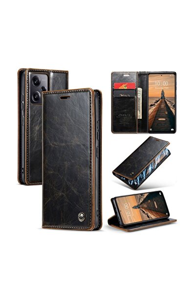 Caseme 003 Lite Leather Θήκη Βιβλίο Coffee (Xiaomi Redmi Note 12 Pro Plus)