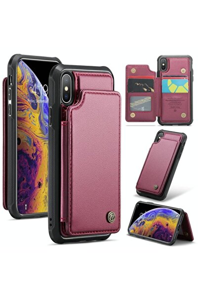 Caseme C22 Luminus Σκληρή Θήκη με Πορτοφόλι Wine Red (Apple iPhone Xs Max)