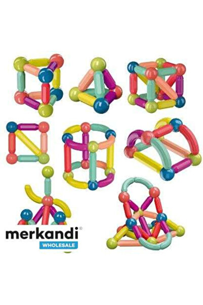 unbranded Set cuburi magnetice SUPERBLOCK 42 piese – jucarie constructie copi...
