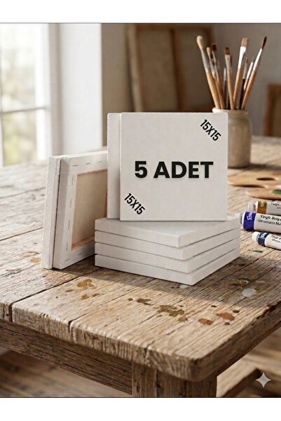 Regislunart 5 Adet Arkadan Zımbalı 15x15 cm Tuval resim seti boyama seti öğre...