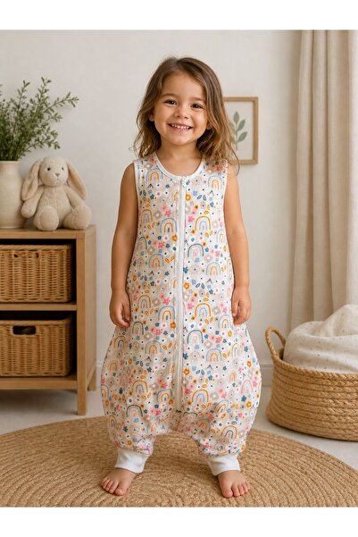 JUNİPERUS Yazlık Müslin Bebek Uyku Tulumu 0.5 TOG %100 Pamuk Kolsuz Tek Kat U...