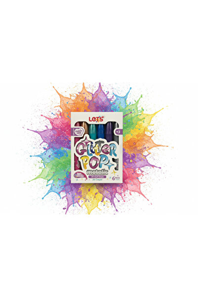 Lets Glitterpop Metalik 6’lı Yıkanabilir Jel Mum Boya – Kolay Temizlenir