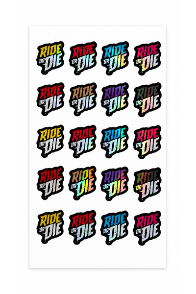 ca kay bu Ride Or Die Hologram Sticker Seti 20 Parça – Laptop, Valiz, Bisikle...