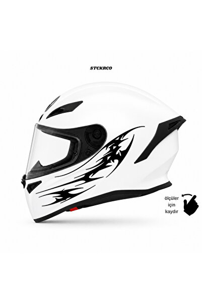 STCKRCO Tribal Desen Kask Stickerı | Motor Kask Yanı Sticker | Tribal Desen M...