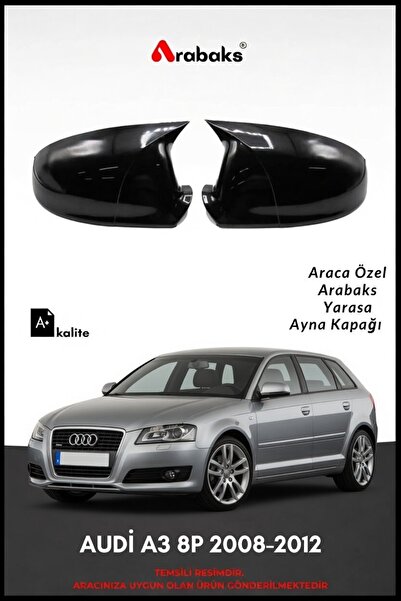 Arabaks AUDİ A3 8P 2008-2012 Yarasa Ayna Kapağı 2'li Takım (BATMAN TİP, DAYAN...