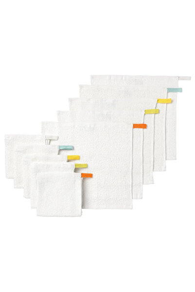 IKEA Krama Yıkama Bezi %100 Pamuk Beyaz 10'lu Paket 30x30 cm
