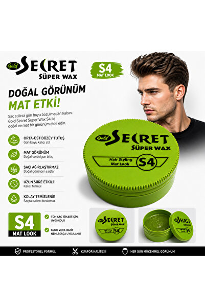 Gold Süper Wax S4 Mat Görünüm Saç Waxı Orta Güçlü Tutuş 150 ml