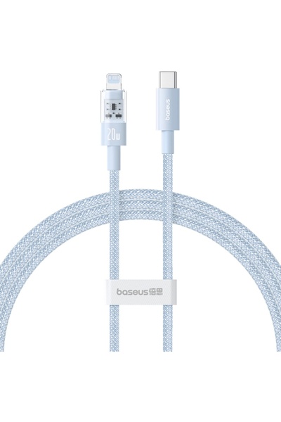 Baseus Cablu USB-C la Lightning, Încărcare rapidă 20W, 1m - Gem - Albastru Ga...