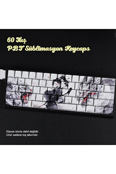silabor Retro Mürekkep Tarzı PBT Keycaps Süblimasyon Klavye Tuş Takımı Modifi...