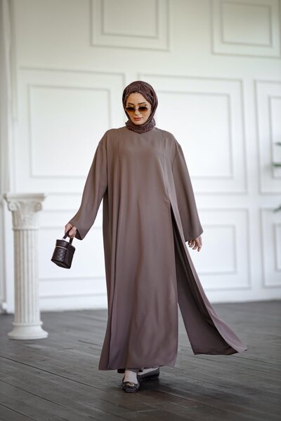 NS Moda Tesettür Henna Takım Vizon-Model 580