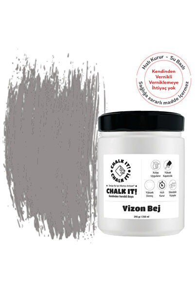 Işın Mumcu Artisan Chalk It Kendinden Vernikli Boya | Vizon Bej 250 GR Deneme...