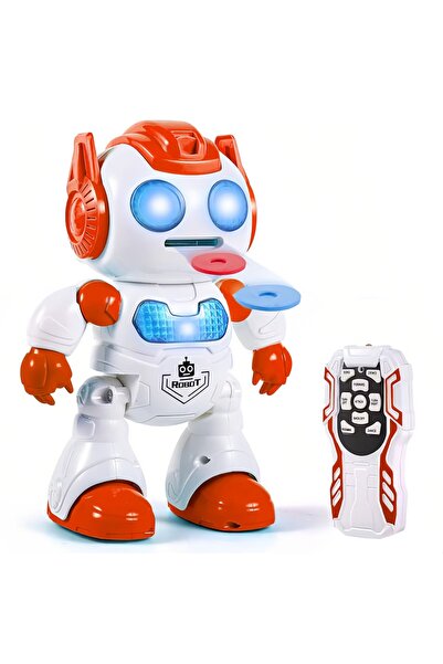MJ TOYS Uzaktan Kumandalı Disk Atan Sesli Işıklı Renkli Sevimli Robot Disk Fı...