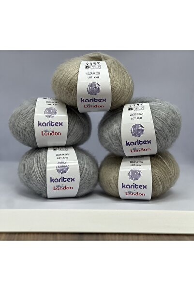 KARİTEX London El Örgü İpliği 10'lu paket, 10X50 Gr. 300 Mt. %65 Akrilik %33 ...