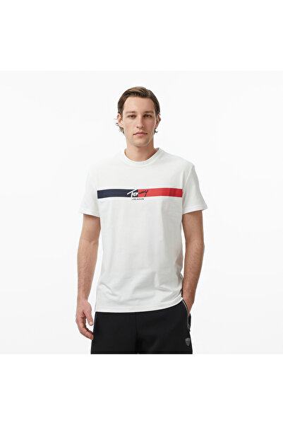 Tommy Hilfiger Tjm Men's Regular Signature Stripe t Ext White T-Shirt