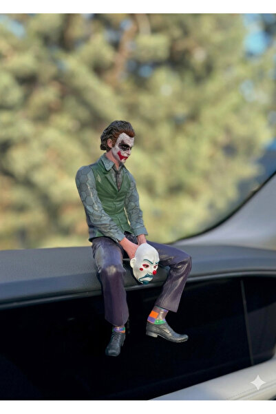 Midkan Joker Araba Figürü Aksesuarı Oturan Joker Model Dekorasyon Oyuncak Hediyelik Eşya 10X5 cm