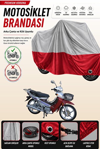 Cemku Double Gray Top - Red Bottom, Rear Bag Compatible Asian as 110-8 Motorc...